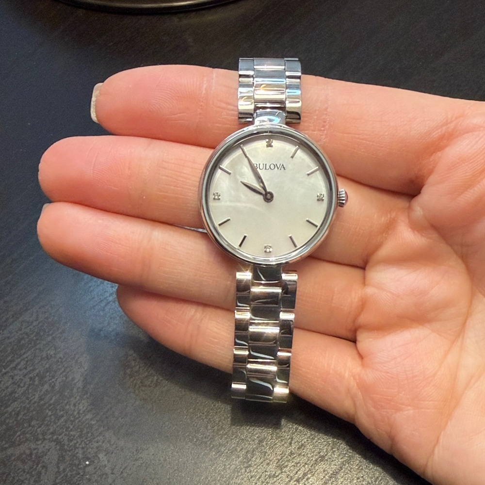 Bulova Silver Timepiece with White Face